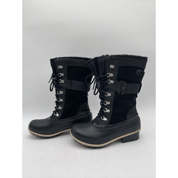 Sorel Women's Slimpack III Tall Waterproof Boot Black Size 7 - Picture 3 of 8